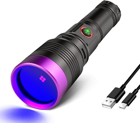 WINDFIRE 365nm UV Flashlight, Rechargeable Blacklight Flashlights Powerful, Adjustable Focus Black Light for Pet Urine Detection, Resin Curing, Rocks, Scorpions, Blood Tracking, Uranium Glass in Kuwait