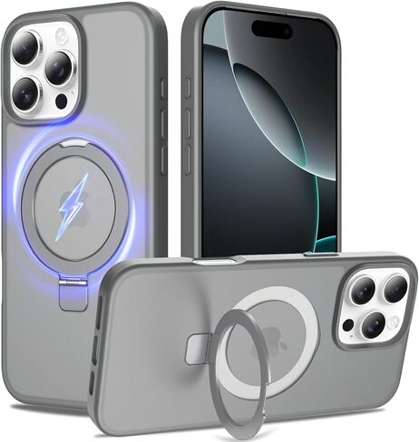 Ultra-Magnetic Stand for iPhone 17 Case [Military Drop Protection] [Compatible with MagSafe] Shockproof Translucent Matte Slim Ring Holder Case for iPhone 17 (Lavender Purple) in Kuwait