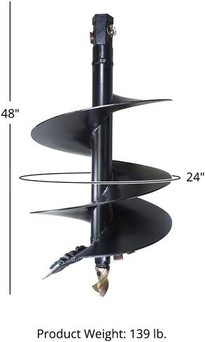 Titan Attachments Auger Bit 18" x 48" Steel 3" Boring Head 2" Hex Connectivity in Saudi Arabia