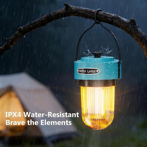 HOMY فانوس تخييم قابل لإعادة الشحن، USB-C ضوء دافئ خافت، IPX4 مقاوم للماء، فانوس طوارئ لانقطاع التيار الكهربائي، والتخييم، والمشي لمسافات طويلة in Kuwait