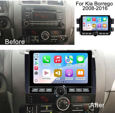 4+64GB for Kia Borrego Radio 2008-2012 Kia Mohave Radio 2008-2016 Android 15 Car Stereo 10.8" Touchscreen Wireless Carplay Android Auto DSP Bluetooth GPS Navigation FM with Free Reverse Camera in Kuwait