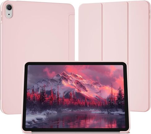 Case for iPad Air 11 Inch (M4/M3/M2, 2026/2025/2024), for iPad Air 5th/4th Gen 10.9 Inch Without Pencil Holder, Slim Folio Trifold Stand Cover with Soft TPU Back, Auto Wake/Sleep, Beige in Kuwait