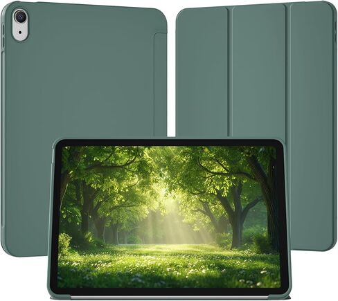 حافظة لجهاز iPad Air 11 بوصة (M4/M3/M2، 2026/2025/2024)، لجهاز iPad Air 5th/4th Gen 10.9 بوصة بدون حامل قلم رصاص، غطاء حامل ثلاثي الطي رفيع مع ظهر ناعم من مادة TPU، تنبيه/غفو تلقائي، بيج in Kuwait