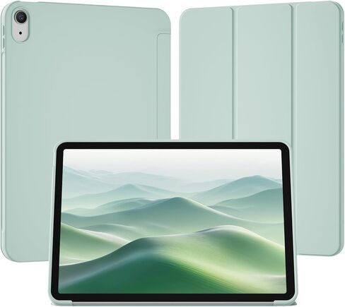 حافظة لجهاز iPad Air 11 بوصة (M4/M3/M2، 2026/2025/2024)، لجهاز iPad Air 5th/4th Gen 10.9 بوصة بدون حامل قلم رصاص، غطاء حامل ثلاثي الطي رفيع مع ظهر ناعم من مادة TPU، تنبيه/غفو تلقائي، بيج in Kuwait