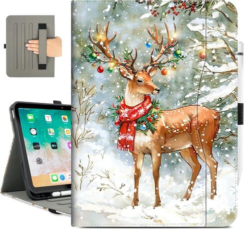 حافظة Vimorco لجهاز iPad (A16) الجيل الحادي عشر 11 بوصة (2025)، لجهاز iPad الجيل العاشر 10.9 بوصة (2022)، حامل قلم رصاص وحزام يد وجيب للبطاقات، غطاء حماية قابل للتعديل، تنبيه/غفو تلقائي، ماندالا خضراء in Kuwait