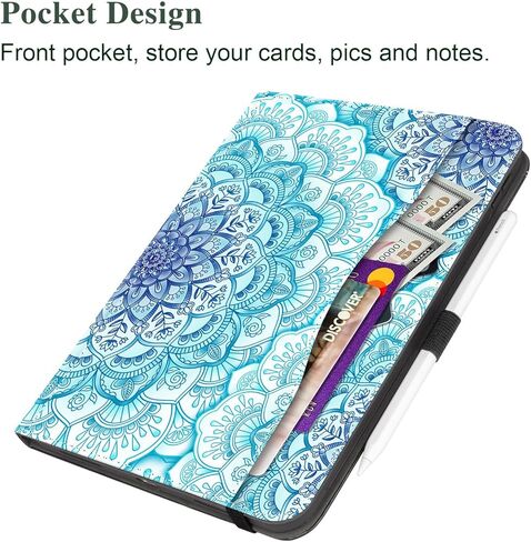 حافظة Vimorco لجهاز iPad (A16) الجيل الحادي عشر 11 بوصة (2025)، لجهاز iPad الجيل العاشر 10.9 بوصة (2022)، حامل قلم رصاص وحزام يد وجيب للبطاقات، غطاء حماية قابل للتعديل، تنبيه/غفو تلقائي، ماندالا خضراء in Kuwait