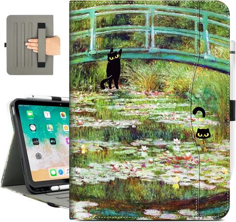 حافظة Vimorco لجهاز iPad (A16) الجيل الحادي عشر 11 بوصة (2025)، لجهاز iPad الجيل العاشر 10.9 بوصة (2022)، حامل قلم رصاص وحزام يد وجيب للبطاقات، غطاء حماية قابل للتعديل، تنبيه/غفو تلقائي، ماندالا خضراء in Kuwait