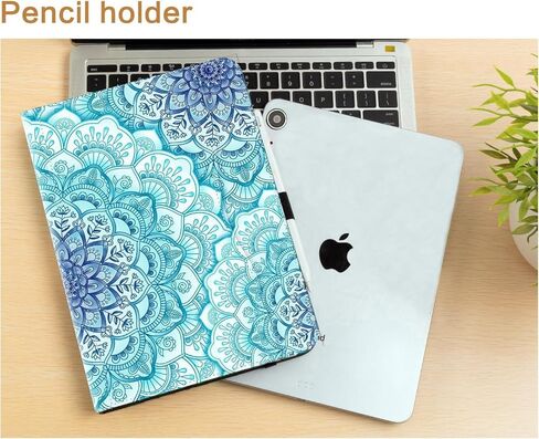 حافظة Vimorco لجهاز iPad (A16) الجيل الحادي عشر 11 بوصة (2025)، لجهاز iPad الجيل العاشر 10.9 بوصة (2022)، حامل قلم رصاص وحزام يد وجيب للبطاقات، غطاء حماية قابل للتعديل، تنبيه/غفو تلقائي، ماندالا خضراء in Kuwait
