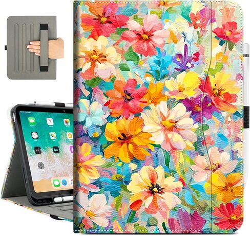 حافظة Vimorco لجهاز iPad (A16) الجيل الحادي عشر 11 بوصة (2025)، لجهاز iPad الجيل العاشر 10.9 بوصة (2022)، حامل قلم رصاص وحزام يد وجيب للبطاقات، غطاء حماية قابل للتعديل، تنبيه/غفو تلقائي، ماندالا خضراء in Kuwait