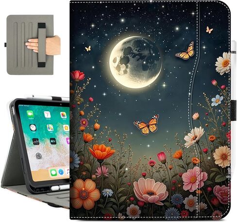 حافظة Vimorco لجهاز iPad (A16) الجيل الحادي عشر 11 بوصة (2025)، لجهاز iPad الجيل العاشر 10.9 بوصة (2022)، حامل قلم رصاص وحزام يد وجيب للبطاقات، غطاء حماية قابل للتعديل، تنبيه/غفو تلقائي، ماندالا خضراء in Kuwait