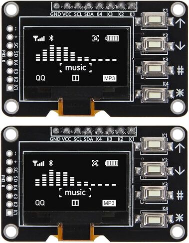 2 قطعة 0.96 بوصة OLED IIC 12864 شاشة OLED مع 4x4 مفتاح I2C SSD1315 لوحة شاشة LCD لاردوينو (أبيض) in Kuwait