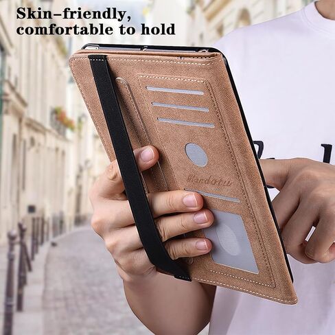 حافظة لهاتف Samsung Galaxy Tab A11 + Plus/A9 + Plus 5G 11 بوصة 2025/2023، جلد PU مع شريط مطاطي وفتحات للبطاقات، غطاء تابلت بحامل متعدد الزوايا - ألوان مائية in Kuwait