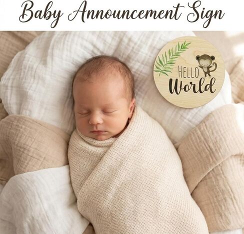 7 Pcs Baby Monthly Milestone Cards Sign, Double Sided Milestone Signs Birth Announcement Sign for Newborn Baby 1-12 Months Photos in Kuwait