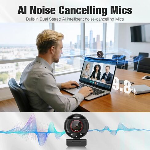 4K Streaming Webcam with Microphone: 1080P 60FPS USB Web Cam with PDAF - HD Web Camera with 8X Digital Zoom Privacy Cover,Computer Camera for PC|Computer|Laptop|Mac|Desktop in Kuwait