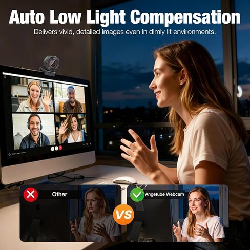 4K Streaming Webcam with Microphone: 1080P 60FPS USB Web Cam with PDAF - HD Web Camera with 8X Digital Zoom Privacy Cover,Computer Camera for PC|Computer|Laptop|Mac|Desktop in Kuwait