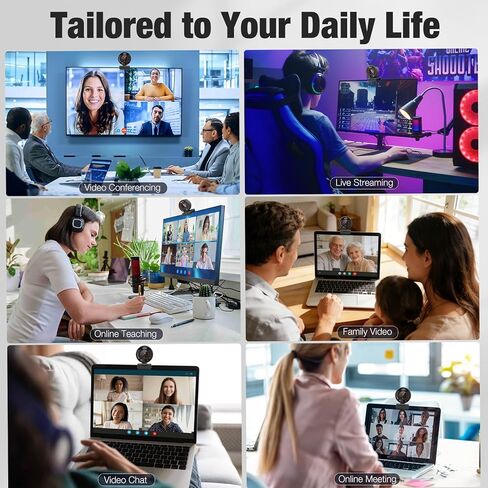 4K Streaming Webcam with Microphone: 1080P 60FPS USB Web Cam with PDAF - HD Web Camera with 8X Digital Zoom Privacy Cover,Computer Camera for PC|Computer|Laptop|Mac|Desktop in Kuwait