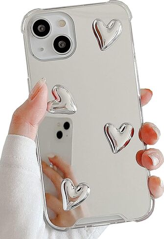 متوافق مع جراب iPhone 17 Pro Max، غطاء حماية مضاد للصدمات من السيليكون الشفاف على شكل قلب رفيع من السيليكون الشفاف للنساء والفتيات لهاتف iPhone 17 Pro Max in Kuwait