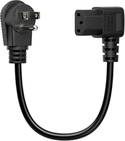 1-Feet Nema 5-15P to IEC 320 C13 Right Angled Power Cord in Saudi Arabia