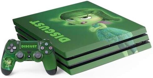 ملصق Skinit المخصص للألعاب متوافق مع حزمة PS4 Pro - تصميم صورة مرخص رسميًا من Disney Inside Out Disgust in Kuwait