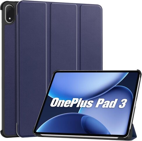 حافظة ProCase رفيعة لجهاز OnePlus Pad 3 مقاس 13.2 بوصة 2025، متوافقة مع قلم OnePlus Stylo 2، غطاء صلب بحامل، حافظة كمبيوتر لوحي من جلد البولي يوريثان قابلة للطي - أسود in Kuwait