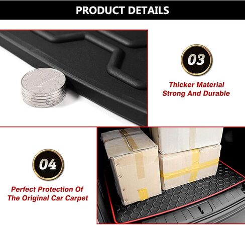 Cartist Cargo Liner متوافق مع 2015-2023 Jeep Renegade Trunk Mat Car Rear Boot Liner Black-Red in Saudi Arabia