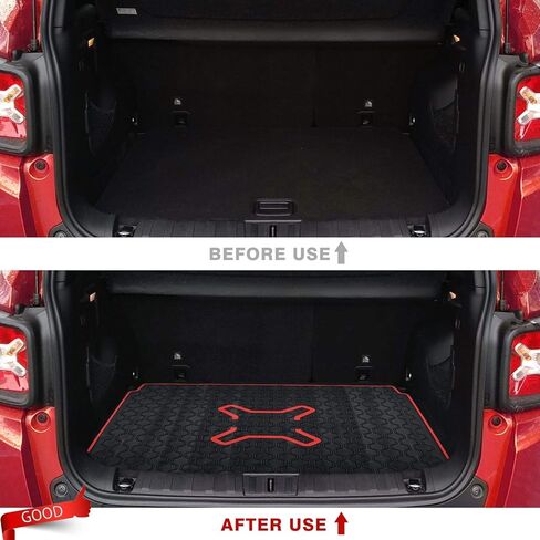 Cartist Cargo Liner متوافق مع 2015-2023 Jeep Renegade Trunk Mat Car Rear Boot Liner Black-Red in Saudi Arabia