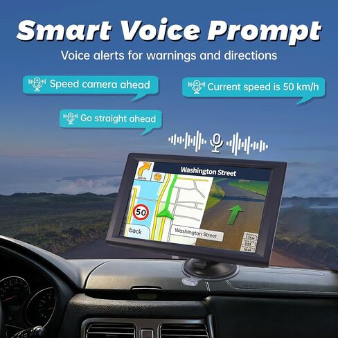 نظام تحديد المواقع العالمي (GPS) لسيارة بيك اب شاحنة RV، خريطة غير متصلة بالإنترنت 2026 مع تحديثات مجانية مدى الحياة، شاشة لمس عالية الدقة مقاس 9 بوصة، ملاحة عبر الأقمار الصناعية، توجيه صوتي، تنبيهات السرعة وحركة المرور، توجيه مخصص للشاحنات in Kuwait