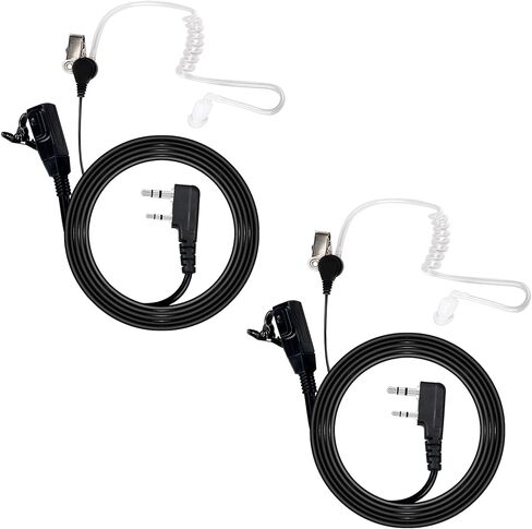 Walkie Talkies Earpiece with Mic PTT 2 Pin Acoustic Tube Headset Ear Piece Compatible with Baofeng UV-5R BF-888S Retevis H-777 RT21 RT22 Arcshell AR-5 Kenwood 2 Way Radio, Pack of 2 in Kuwait