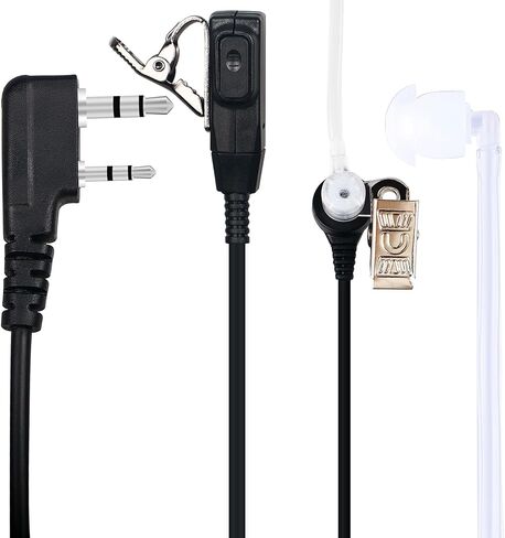 Walkie Talkies Earpiece with Mic PTT 2 Pin Acoustic Tube Headset Ear Piece Compatible with Baofeng UV-5R BF-888S Retevis H-777 RT21 RT22 Arcshell AR-5 Kenwood 2 Way Radio, Pack of 2 in Kuwait