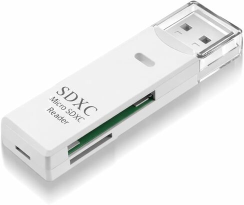 USB 2.0 SD/TF Card Reader,Memory Card Reader Adapter, Plug and Play High-Speed File Transfer for Camera Cards, Laptop Desktop PC, White in Kuwait