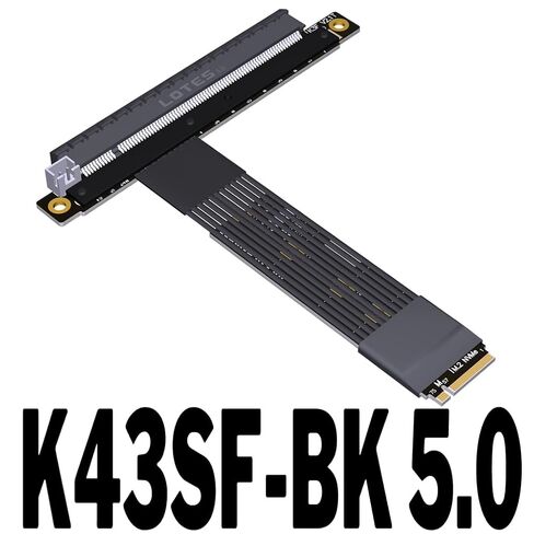 كابل تمديد JMT ADT-K43SF M.2 NGFF إلى PCIe 5.0 x16 بسرعة 128 جيجابت في الثانية متوافق مع بطاقة رسومات اللوحة الأم NVMe STX (K43SF-BK-5.0، 15 سم) in Kuwait
