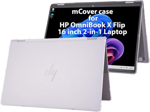 mCover Case ONLY Compatible for 16" 2025+ HP OmniBook X Flip 16-ASxxxx 16-AUxxxx 16-ARxxxx 16-BExxxx 2-in-1 Windows Laptop PC (NOT Fitting Other HP Models)- Clear in Kuwait