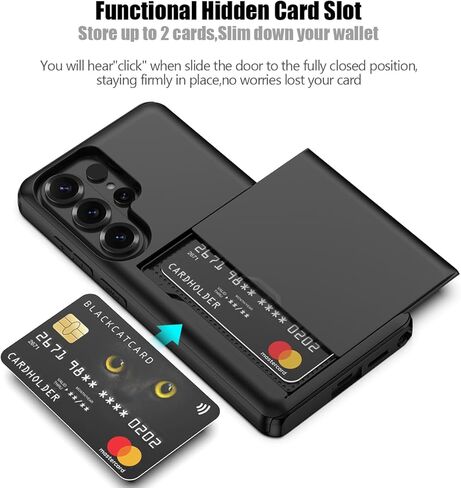 Nvollnoe for Samsung S26 Ultra Case with Card Holder Dual Layer Heavy Duty Protective Case Hidden Card Slot Slim Wallet Case for Samsung S26 Ultra 6.9''(Black) in Kuwait