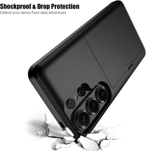 Nvollnoe for Samsung S26 Ultra Case with Card Holder Dual Layer Heavy Duty Protective Case Hidden Card Slot Slim Wallet Case for Samsung S26 Ultra 6.9''(Black) in Kuwait