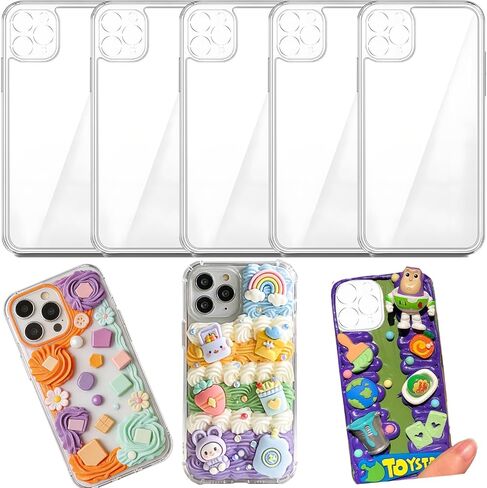 Stino 5 Pack Phone Junk Case for iPhone 13 14 15 16، حافظات شفافة كريستالية شفافة مزخرفة بتصميم مخصص (لهاتف iPhone 16) in Kuwait