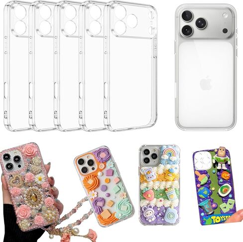 Stino 5 Pack Phone Junk Case for iPhone 13 14 15 16، حافظات شفافة كريستالية شفافة مزخرفة بتصميم مخصص (لهاتف iPhone 16) in Kuwait