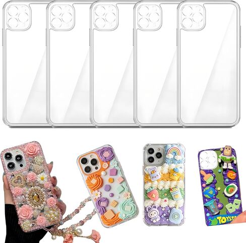 Stino 5 Pack Phone Junk Case for iPhone 13 14 15 16، حافظات شفافة كريستالية شفافة مزخرفة بتصميم مخصص (لهاتف iPhone 16) in Kuwait