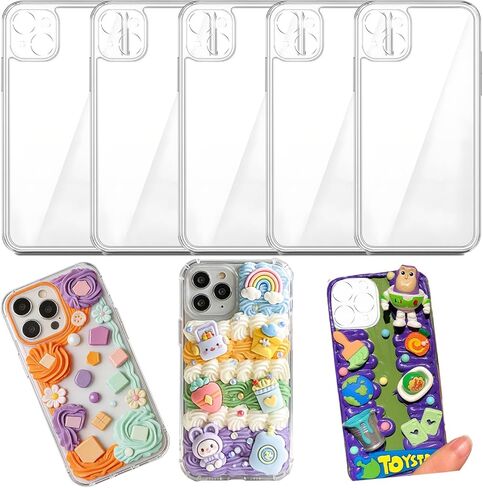 Stino 5 Pack Phone Junk Case for iPhone 13 14 15 16، حافظات شفافة كريستالية شفافة مزخرفة بتصميم مخصص (لهاتف iPhone 16) in Kuwait