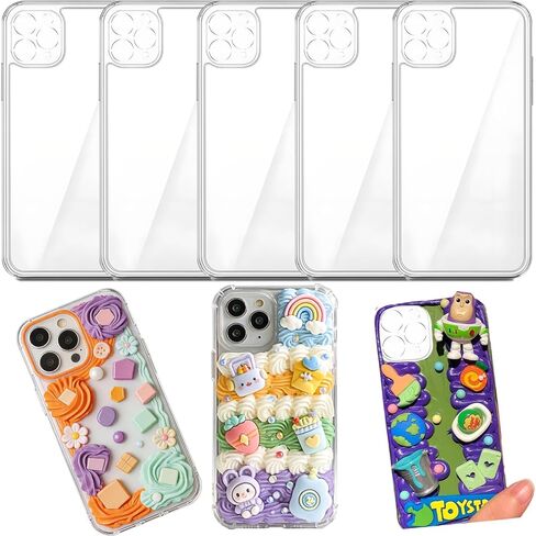 Stino 5 Pack Phone Junk Case for iPhone 13 14 15 16، حافظات شفافة كريستالية شفافة مزخرفة بتصميم مخصص (لهاتف iPhone 16) in Kuwait