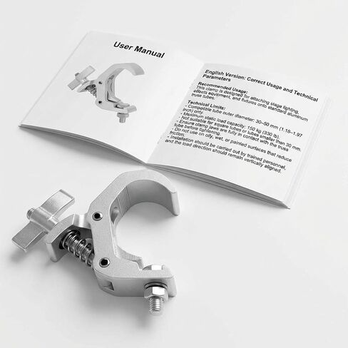 QWORK Truss Clamp Stage Lights Clamp، 4 عبوات من المشبك الاحترافي عالي التحمل بوزن 330 رطل لتحريك تركيبات إضاءة المسرح، 1.57-2.36 بوصة تناسب أنبوب OD 40-60 مم in Kuwait