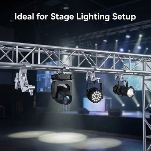 QWORK Truss Clamp Stage Lights Clamp، 4 عبوات من المشبك الاحترافي عالي التحمل بوزن 330 رطل لتحريك تركيبات إضاءة المسرح، 1.57-2.36 بوصة تناسب أنبوب OD 40-60 مم in Kuwait