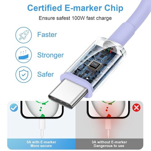 كابل Carplay للسيارة لهاتف iPhone 15/16 iPhone 15/16 Pro Max Cable، [معتمد من Apple MFi] سلك USB C Carplay بطول 5.4FT، سلك شاحن iPhone 16، شاحن سيارة iPhone 16، كابل شحن سيارة iPhone USB C (أرجواني) in Kuwait