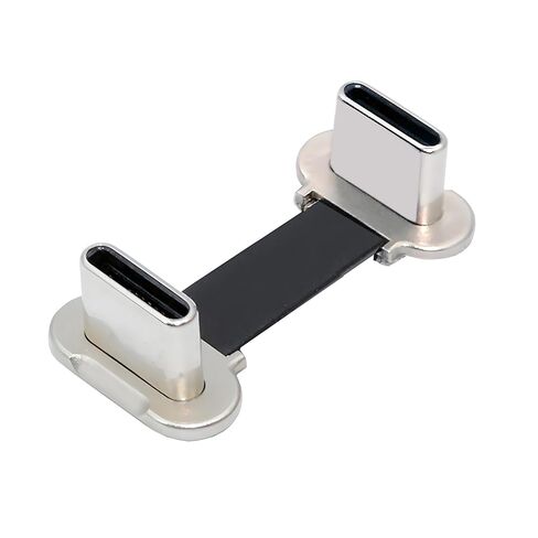 xiwai كابل بيانات USB2.0 قصير 2 سم محمول فائق النحافة مسطح USB-C من النوع C إلى USB-C موصل بزاوية طاقة 65 وات شحن سريع للهاتف اللوحي والكمبيوتر المحمول in Kuwait