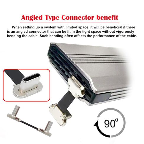 xiwai كابل بيانات USB2.0 قصير 2 سم محمول فائق النحافة مسطح USB-C من النوع C إلى USB-C موصل بزاوية طاقة 65 وات شحن سريع للهاتف اللوحي والكمبيوتر المحمول in Kuwait
