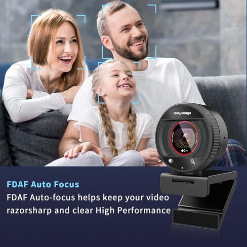 كاميرا ويب بدقة 4K للكمبيوتر الشخصي بدقة 1080P@60FPS مع كاميرا ويب بتكبير رقمي PDAF 8X وميكروفونات مزدوجة لإلغاء الضوضاء، وغطاء للخصوصية، وكاميرا ويب USB 2.0 للتوصيل والتشغيل للتكبير/التصغير/سكايب/مكالمات الفيديو/الاجتماعات in Kuwait