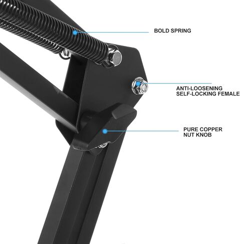 KOMBIUDA Metal Webcam Stand with Adjustable Scissor Arm and 1/4" Screw Clamp for Desktop Video Streaming and Live Broadcast, Black Portable Camera Holder for Home Office in Kuwait