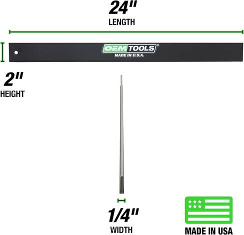 OEMTOOLS 25355 Straight Edge 24", Machinist Tool, Made in USA, Precision Ground ±0.001" for Engine Block Inspections, Cold Rolled Steel Straight Edge in Saudi Arabia