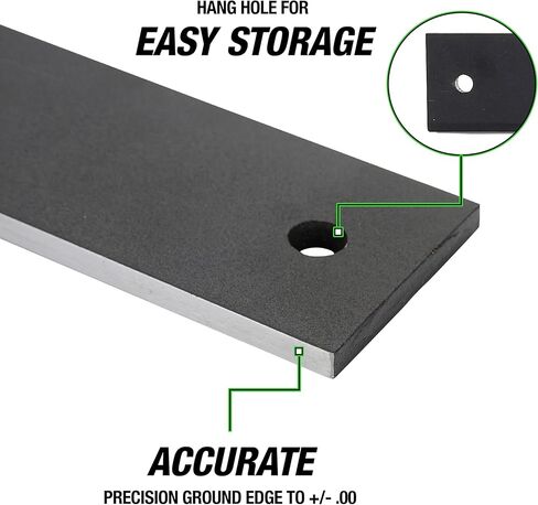 OEMTOOLS 25355 Straight Edge 24", Machinist Tool, Made in USA, Precision Ground ±0.001" for Engine Block Inspections, Cold Rolled Steel Straight Edge in Saudi Arabia