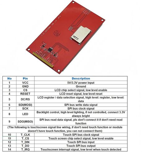 4.0inch LCD Module TFT 480x320 SPI Serial ST7796S Resistive Touch Screen with Touch Pen Compatible with Arduino (2 Pack) in Kuwait