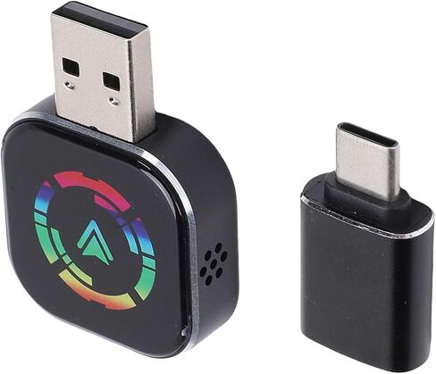 محول سلكي للسيارة إلى لاسلكي، محول لاسلكي 2 في 1 للسيارات ومع محول من النوع C إلى USB، متوافق مع iOS 6 و10 in Kuwait